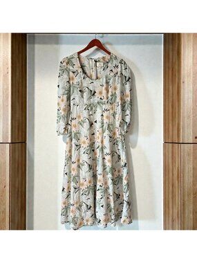 Tuckernuck Madison Des Fleurs Dress Floral Linen Blend Maxi Pockets Size S